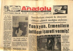 Anadolu Gazetesi 1 Şubat 1973 - Yanıkyan, Ermenilere İntikam İşareti Vermiş GZ66763 - 2