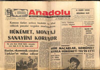 Anadolu Gazetesi 10 Ekim 1970 - Hükümet Montaj Sanayiini Kuruyor GZ66962 - 1
