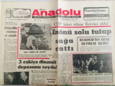 Anadolu Gazetesi 10 Haziran 1971 - İsmet İnönü Solu Tutup Sağa Çattı GZ66742 - 1