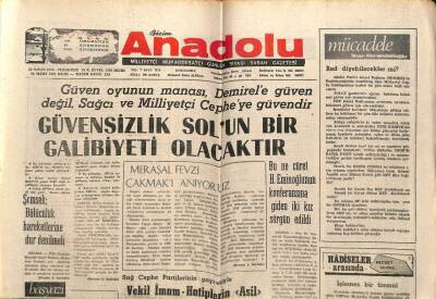 Anadolu Gazetesi 10 Nisan 1975 - Güvensizlik Solun Galibiyeti Olacaktır GZ66676 - 2