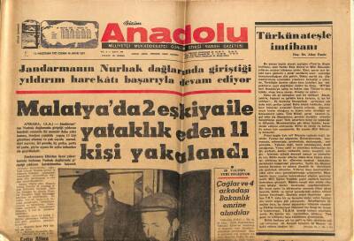 Anadolu Gazetesi 11 Haziran 1971 - Malatyada 2 Eşkiya İle Yataklık Eden 11 Kişi Yakalandı GZ66702 - 1