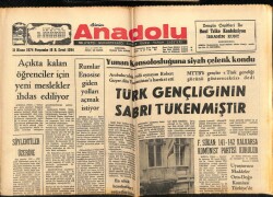 Anadolu Gazetesi 11 Nisan 1974 - Türk Gençliğinin Sabrı Tükenmiştir GZ66708 - 2