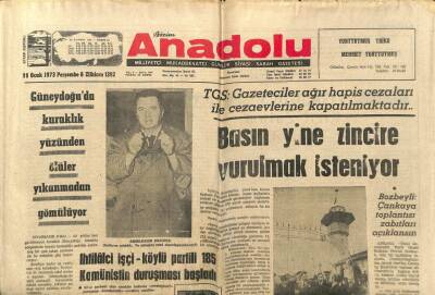 Anadolu Gazetesi 11 Ocak 1973 - Güneydoğuda Kuraklık Yüzünden Ölüler Yıkanmadan Gömülüyor GZ97556 - 1