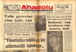 Anadolu Gazetesi 11 Ocak 1974 - Naim Talu Görevini Yine İade Etti GZ66873 - 1