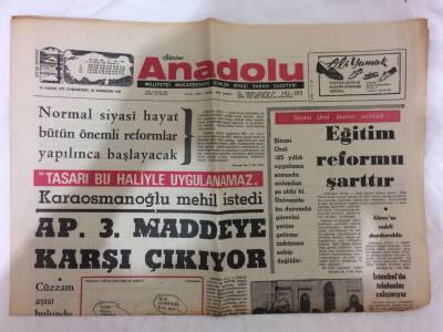 Anadolu Gazetesi 13 Kasım 1971 - Amerikan Tarım Bakanı Hardin İstifasını Verdi GZ73072 - 1