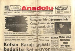 Anadolu Gazetesi 14 Ocak 1973 - Keban Barajı İnşaatı Bedeli Bir Kat Artıyor GZ66762 - 1