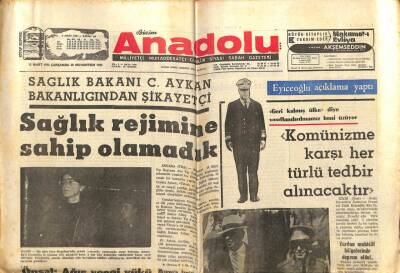 Anadolu Gazetesi 15 Mart 1972 - Sağlık Rejimine Sahip Olamadık GZ66765 - 2