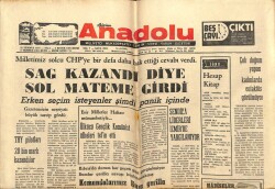 Anadolu Gazetesi 15 Temmuz 1975 - Sağ Kazandı Diye Sol Mateme Girdi GZ66686 - 1
