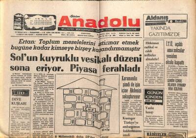 Anadolu Gazetesi 17 Nisan 1975 - Solun Kuyruklu Vesikalı Düzeni Sona Eriyor Piyasa Ferahladı GZ66836 - 2