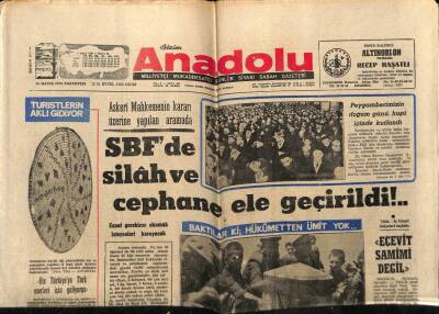 Anadolu Gazetesi 18 Mayıs 1970 - SBFde Silah Ve Cephane Ele Geçirildi GZ66131 - 1