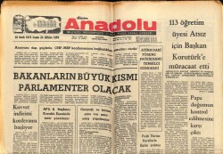 Anadolu Gazetesi 18 Ocak 1974 - Bakanların Büyük Kısmı Parlamenter Olacak GZ66838 - 1