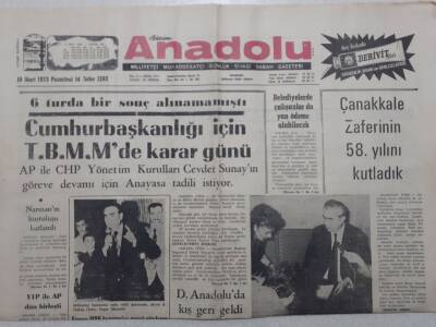 Anadolu Gazetesi - 19 Mart 1973 - Cumhurbaşkanlığı İçin TBMMde Kara Günü GZ111773 - 1