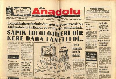 Anadolu Gazetesi 19 Mart 1975 - İsmail Cemin Durumu Senatoda Görüşüldü GZ66673 - 2