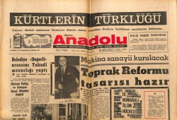 Anadolu Gazetesi 19 Nisan 1971 - Toprak Reformu Tasarısı Hazır GZ66921 - 2