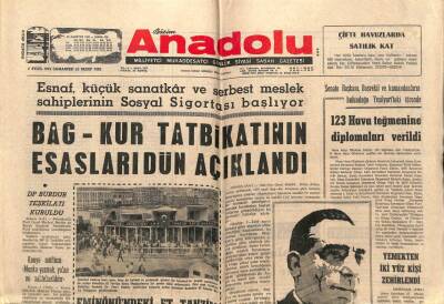 Anadolu Gazetesi 2 Eylül 1972 - Bağkur Tatbikatının Esasları Açıklandı GZ66739 - 1