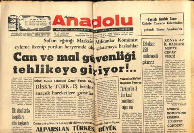 Anadolu Gazetesi 2 Eylül 1975 - Militanlar Komünist Eyleme Özenip Yurdun Heryerinde Olay Çıkarmaya Başladılar GZ66891 - 2