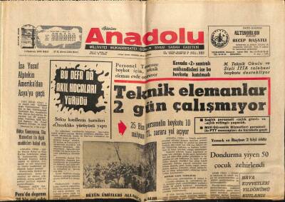 Anadolu Gazetesi 2 Haziran 1970 - Ekmeğe Yine Zam Yapıldı GZ66125 - 1