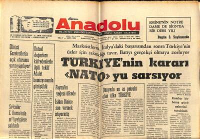 Anadolu Gazetesi 20 Haziran 1975 - Türkiyenin Kararı Natoyu Sarsıyor GZ66682 - 1