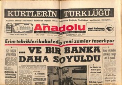Anadolu Gazetesi 20 Nisan 1971 - Bir Banka Daha Soyuldu GZ66939 - 2