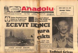 Anadolu Gazetesi 21 Kasım 1973 - Ecevit İkinci Tura Çıktı GZ66833 - 1