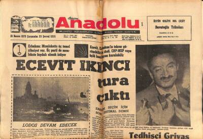 Anadolu Gazetesi 21 Kasım 1973 - Ecevit İkinci Tura Çıktı GZ66833 - 1