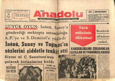 Anadolu Gazetesi 21 Mayıs 1969 - Apollo 10 Ay Yörüngesine Oturuyor GZ66798 - 1