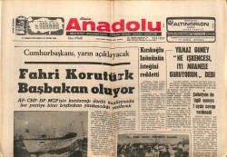 Anadolu Gazetesi 21 Nisan 1972 - Fahri Korutürk Başbakan Oluyor GZ66634 - 1