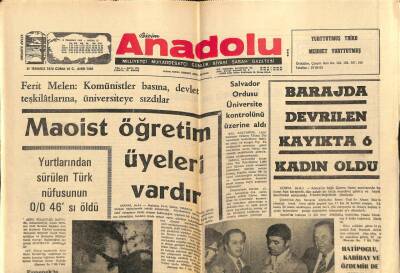 Anadolu Gazetesi 21 Temmuz 1972 - Barajda Devrilen Kayıkta 6 Kadın Öldü GZ66609 - 2
