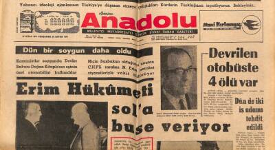 Anadolu Gazetesi 22 Nisan 1971 - Nihat Erim,Hükümet Sola Buse Veriyor GZ66940 - 2