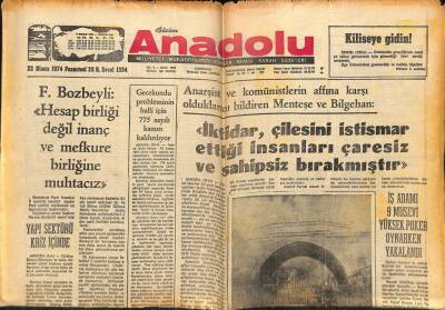 Anadolu Gazetesi 22 Nisan 1974 - Koca Mimar Sinanın Eseri Mezbelelik Haline Geldi GZ66712 - 2