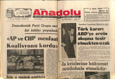 Anadolu Gazetesi 23 Ekim 1971 - AP Ve CHP Menfaat Koalisyonu Kurdu GZ66740 - 2