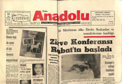 Anadolu Gazetesi 23 Eylül 1969 - Zirve Konferansı Rabatta Başladı GZ66146 - 2