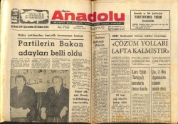 Anadolu Gazetesi 23 Ocak 1974 - Partilerin Bakan Adayları Belli Oldu GZ66871 - 1