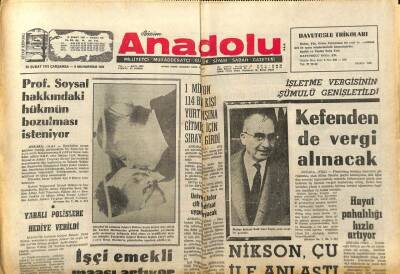 Anadolu Gazetesi 23 Şubat 1972 - Kefenden de Vergi Alınacak GZ97550 - 1