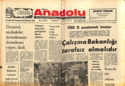 Anadolu Gazetesi 23 Şubat 1974 - Türk- İş Parçalanmak İsteniyor GZ66912 - 2