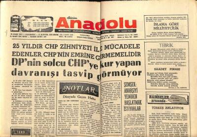Anadolu Gazetesi 24 Mart 1975 - Timurtaş MTTBde Konuşacak GZ66669 - 2