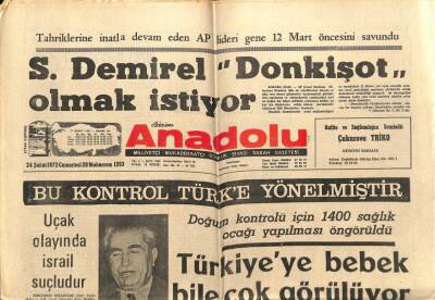Anadolu Gazetesi 24 Şubat 1973 - Doğum Kontrolü İçin 1400 Sağlık Ocağı Yapılıyor GZ66754 - 1