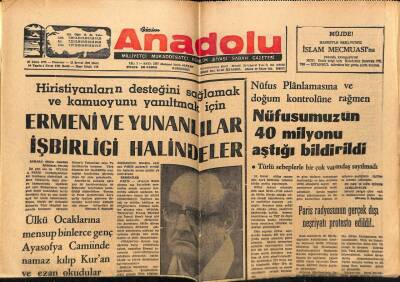 Anadolu Gazetesi 27 Ekim 1975 - Ermeni Ve Yunanlılar İşbirliği Halindeler GZ66142 - 1