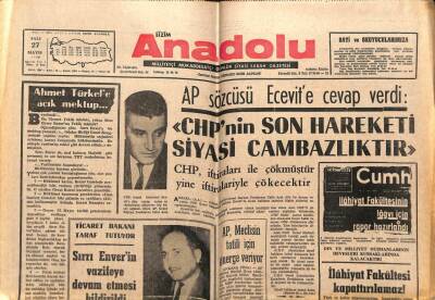 Anadolu Gazetesi 27 Mayıs 1969 - Necmettin Erbakan, Ticaret Bakanı Taraf Tutuyor GZ66796 - 2