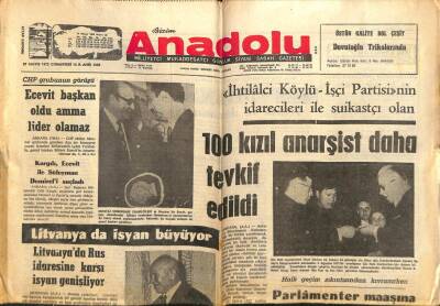 Anadolu Gazetesi 27 Mayıs 1972 - 100 Kızıl Anarşist Daha Tevkif Edildi GZ66844 - 2