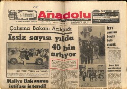 Anadolu Gazetesi 28 Haziran 1971 - İşsiz Sayısı Yılda 40 Bin Artıyor GZ66857 - 1