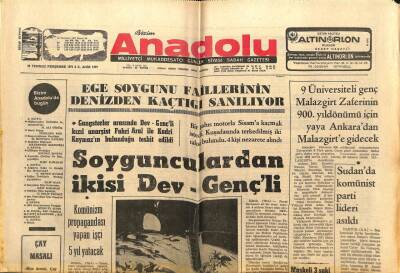 Anadolu Gazetesi 29 Temmuz 1971 - Sudanda Komünist Parti Lideri Asıldı GZ66641 - 2