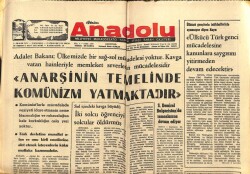 Anadolu Gazetesi 3 Aralık 1975 - Anarşinin Temelinde Komünizm Yatmaktadır GZ66895 - 2