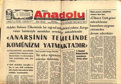 Anadolu Gazetesi 3 Aralık 1975 - Anarşinin Temelinde Komünizm Yatmaktadır GZ66895 - 2