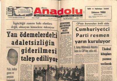 Anadolu Gazetesi 3 Eylül 1972 - Amerikada Yahudi Aleyhtarlığı Başlıyor GZ66738 - 1