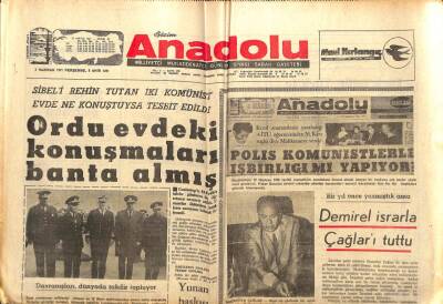 Anadolu Gazetesi 3 Haziran 1971 - TRT Genel Müdürü Öztrak İstifa Etti GZ66769 - 2