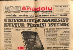 Anadolu Gazetesi 3 Kasım 1970 - Üniversitede Marksist Kültür Tedrisi İstendi GZ66159 - 2