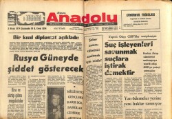 Anadolu Gazetesi 3 Nisan 1974 - Rusya Güneyde Şiddet Gösterecek GZ66905 - 2