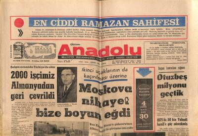 Anadolu Gazetesi 30 Ekim 1970 - Moskova Nihayet Bize Boyun Eğdi GZ66162 - 2