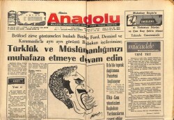 Anadolu Gazetesi 30 Mayıs 1975 - Türklük Ve Müslümanlığınızı Muhafaza Etmeye Devam Edin GZ66152 - 1